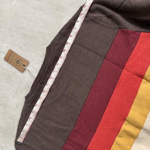 marine layer corbet sunset striped jordan crew sweatshirt XXL chocolate antique - Picture 6 of 9